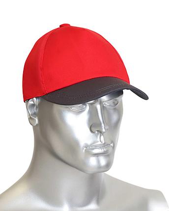 Кепка- "бейсболка" красная с т. серым, фото 2