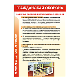 Стенд "ЗАЩИТНЫЕ СООРУЖЕНИЯ ГРАЖДАНСКОЙ ОБОРОНЫ.ПРОТИВОРАДИАЦИОННОЕ УКРЫТИЕ"