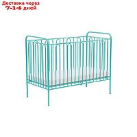 Детская кроватка Polini kids Vintage 110 металлическая, цвет бирюзовый