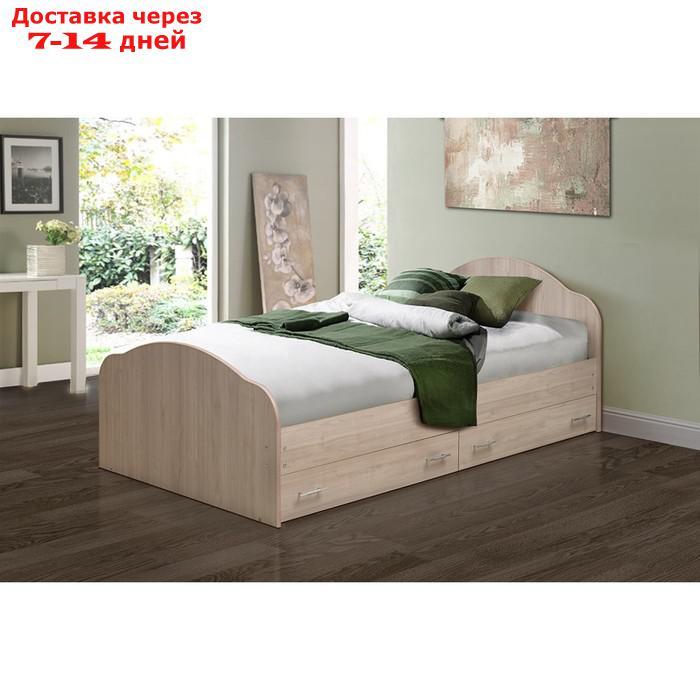 Кровать на уголках №1 с ящиками, 900 × 2000 мм, цвет ясень шимо светлый - фото 1 - id-p188405910