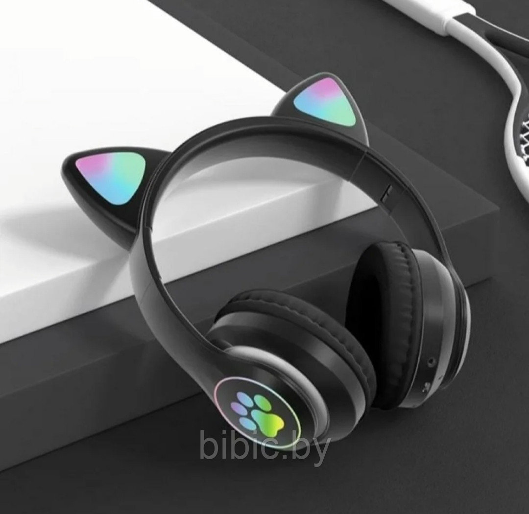 Наушники Bluetooth складные Cat STN-28 с микрофоном, MP3, AUX, TF, FM-радио с подсветкой, с защитой от влаги - фото 10 - id-p184802236