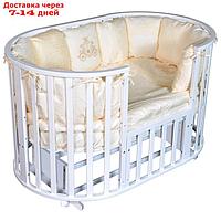 Детская кровать "Северянка-3", 6 в 1, универсальный маятник, колеса, цвет белый