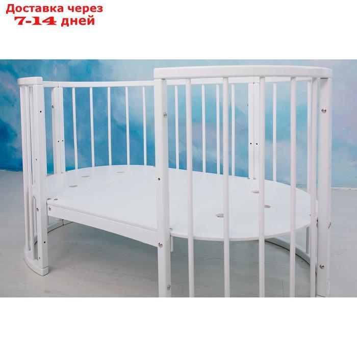 Кроватка-трансформер 6 в 1 MerryHappy круглая/овальная, лакированная, цвет белый - фото 10 - id-p188402097