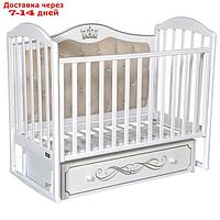 Кровать детская Bellini Silvia Elegance Premium мягкая спинка, маятник, цвет белый