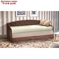 Кровать с мягким изголовьем "Софа №8", 900 × 2000 мм, цвет ясень шимо тёмный/шимо светлый
