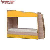 Кровать детская двухъярусная "Юниор 1.1", 800 × 2000 мм, цвет ясень шимо светлый / жёлтый