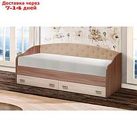 Кровать с мягким изголовьем "Софа №7", 900 × 2000 мм, цвет ясень шимо тёмный/шимо светлый