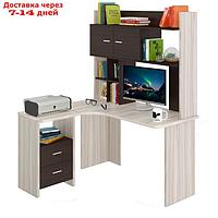 Компьютерный стол, 1300 × 1200 × 1785 мм, правый угол, цвет карамель/венге