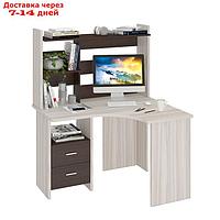 Компьютерный стол, 1200 × 1000 × 1520 мм, правый угол, цвет карамель/венге