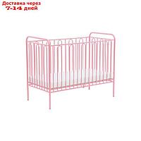 Детская кроватка Polini kids Vintage 110 металлическая, цвет розовый