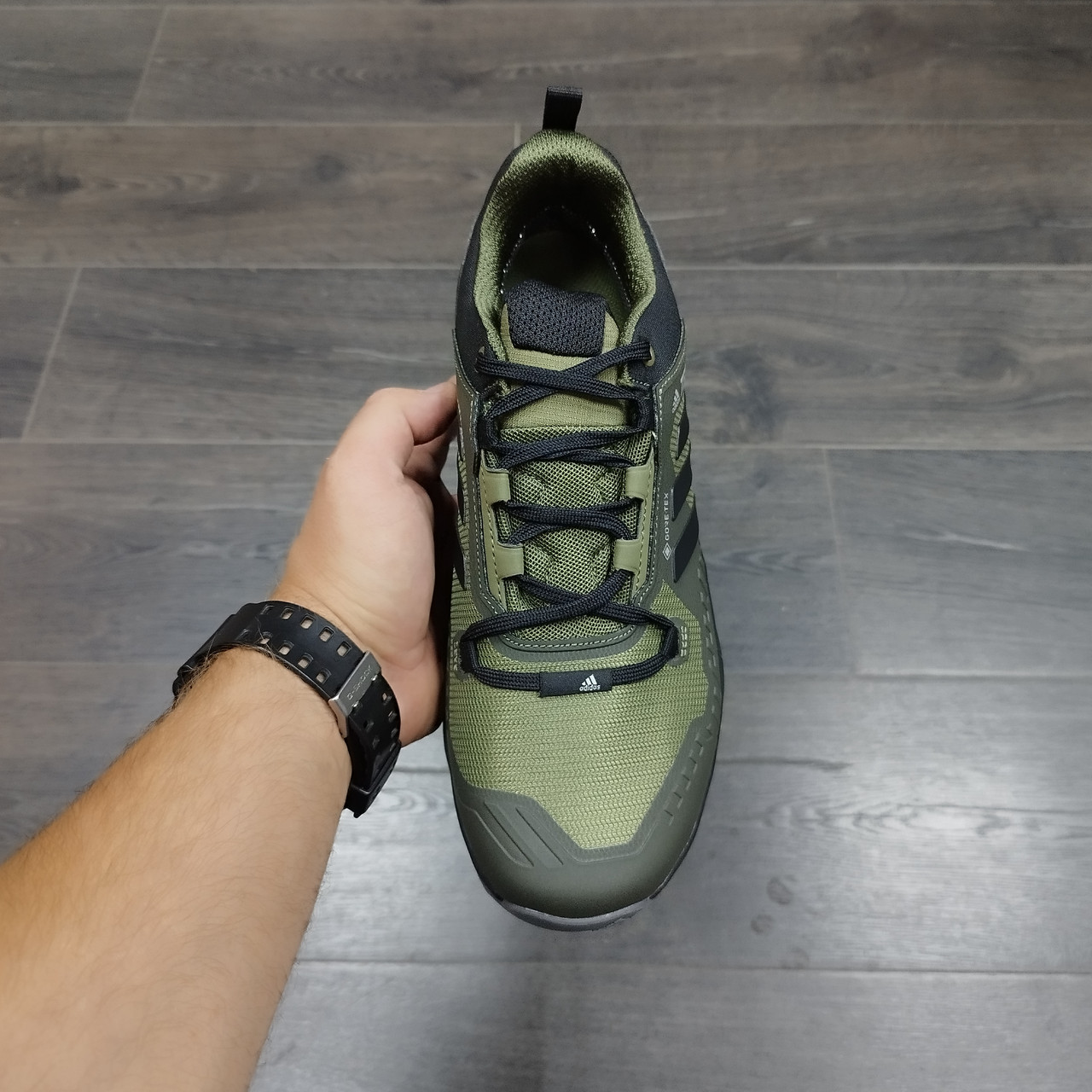 Кроссовки Adidas Terrex Swift R3 Gore-Tex Khaki - фото 3 - id-p188372533