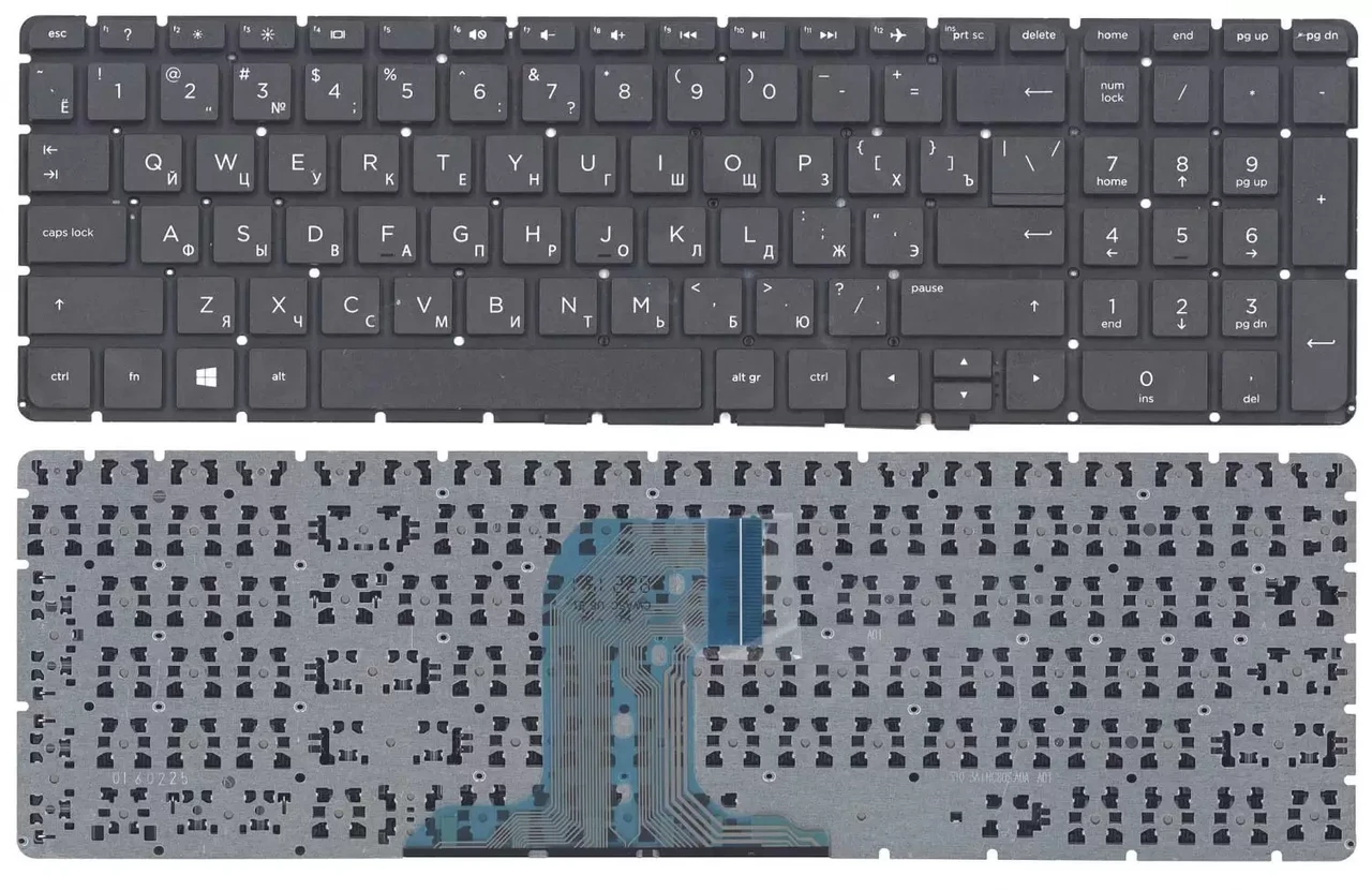 Клавиатура для ноутбука HP Pavilion 250 G4, 255 G4, 15-AC, 15-AF, 15-AY, 15-BA, 17-Y без рамки, черная