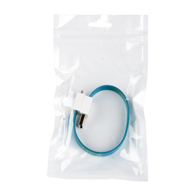 USB Дата-кабель на большом магните плоский MicroUSB (голубой, европакет)