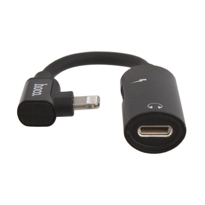 Аудио-переходник Hoco LS18 Dual Lightning Digital Audio Converter For для Apple, черный