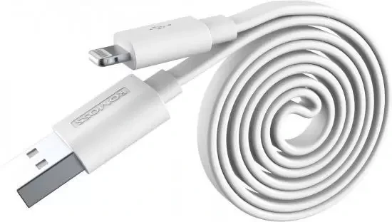 Кабель Romoss CB12f-161-03 (Lightning/USB для Apple iPhone 5, 5C, 5S, 6, 7 Plus) плоский, белый