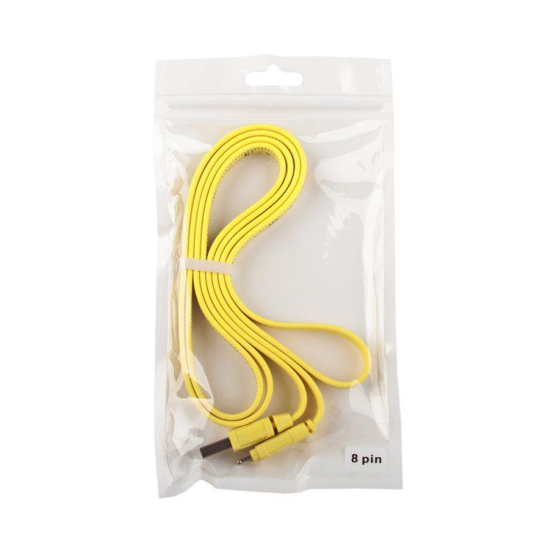 USB Дата-кабель для Apple 8-pin плоский линейка см. ft, 1.2 метра (желтый, европакет)