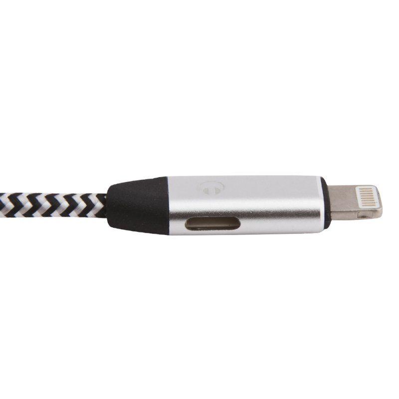 USB кабель Multi-Function GLJ18 с выходом на наушники 8-pin металл (серебро, коробка)