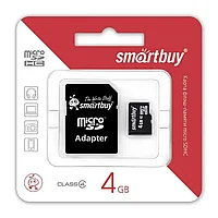 Карта памяти SmartBuy MicroSD 4GB (с адаптером SD)