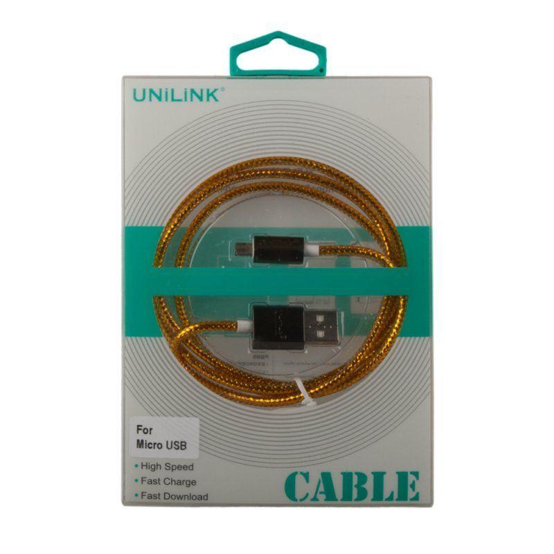 USB Дата-кабель UNILINK MicroUSB (золотой хром)