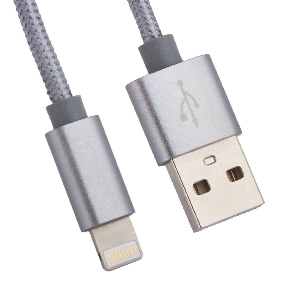USB кабель Hoco X2 Knitted Charging Cable для Apple, 1 метр, серый