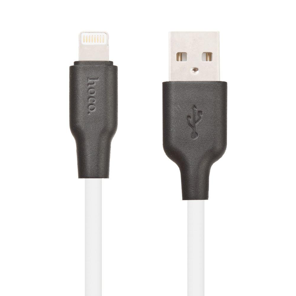 USB кабель Hoco X21 Silicone Lightning Charging Cable, 1 метр, (белый, черный)