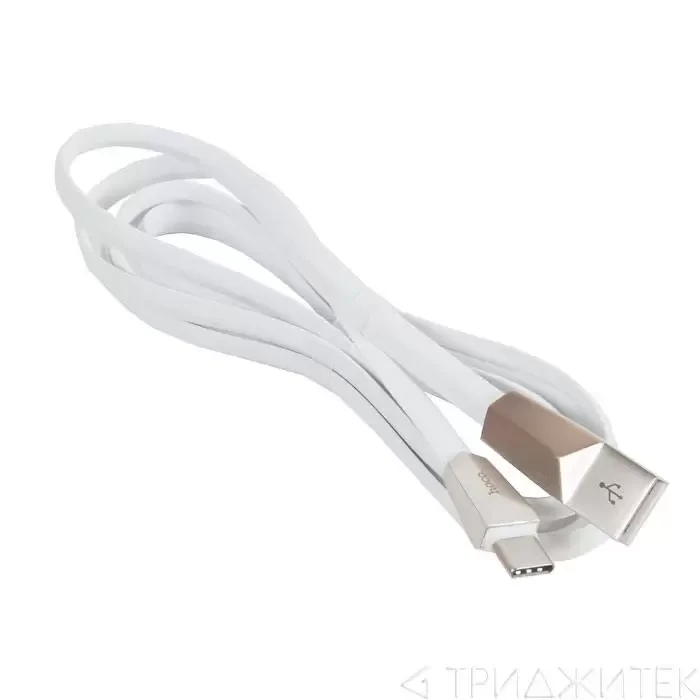 Кабель USB Hoco x4 Zinc Alloy rhombus Type-C, белый