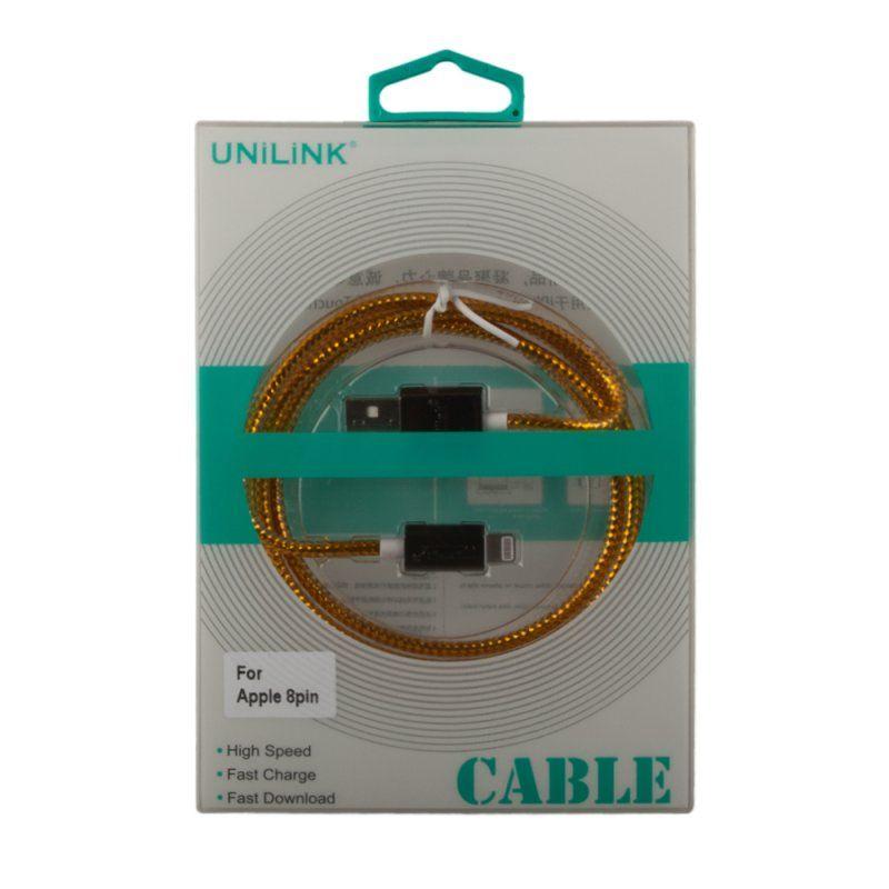 USB Дата-кабель "UNILINK" 8-pin (золотой хром)