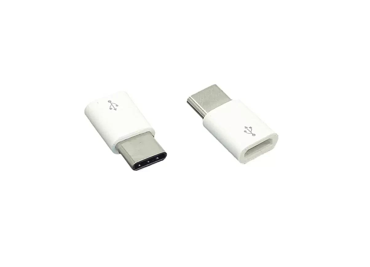 Переходник-адаптер MicroUSB - USB Type-C., белый