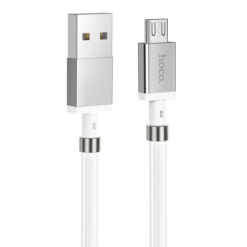 USB кабель Hoco U91 Magic Magnetic Charging Cable For Micro, 1 метр, белый