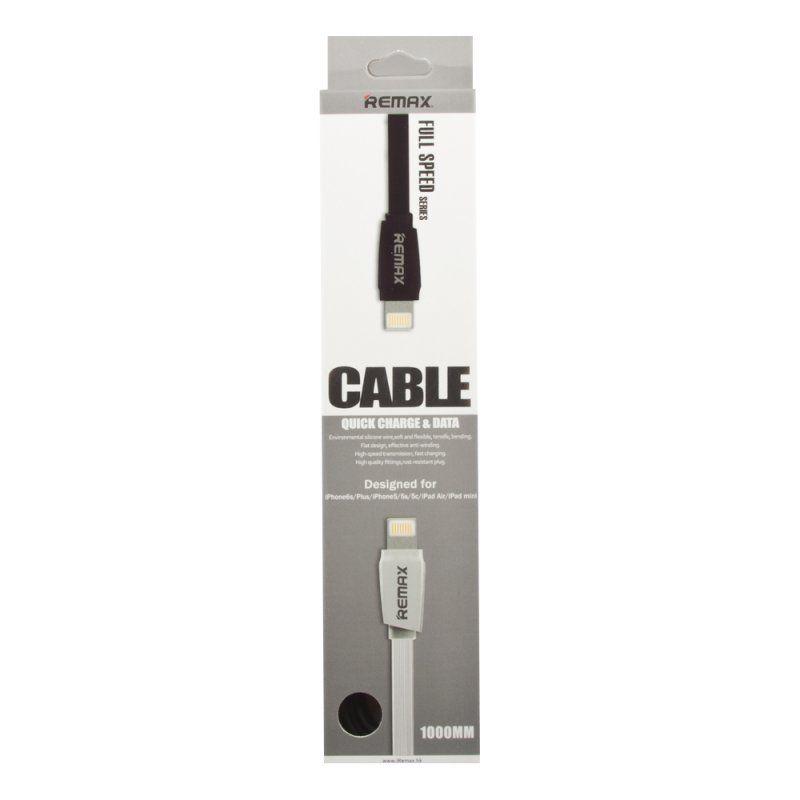 USB Дата-кабель "Remax" Full Speed Cable Apple Lightning 8-pin, 1 метр, черный