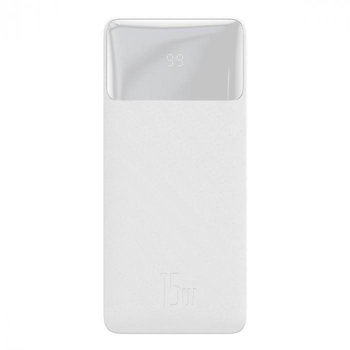 Внешний аккумулятор BASEUS Bipow Digital Display 15W, 3.0A (10000 mAh), белый