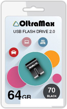 USB Flash Oltramax 70 64GB (черный) [OM-64GB-70-Black] - фото 1 - id-p188444932