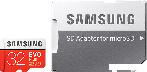 Карта памяти Samsung EVO Plus microSDHC 32GB + адаптер