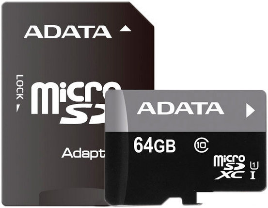 Карта памяти A-Data Premier microSDXC UHS-I U1 Class 10 64GB (AUSDX64GUICL10-RA1), фото 2