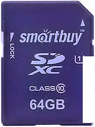 Карта памяти Smart Buy SDXC UHS-I U1 Class 10 64GB (SB64GBSDXC10)