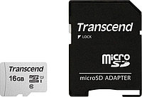 Карта памяти Transcend microSDHC 300S 16GB + адаптер