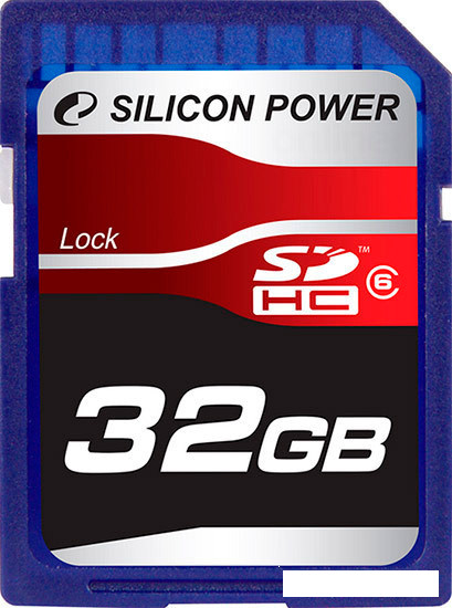 Карта памяти Silicon-Power SDHC Class 6 32 Гб (SP032GBSDH006V10)
