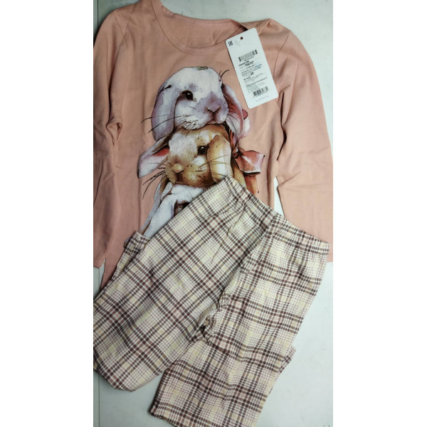 Пижама для девочки Свiтанак фуфайка+брюки (розовый) р-р 98,104-56 - фото 1 - id-p188455550
