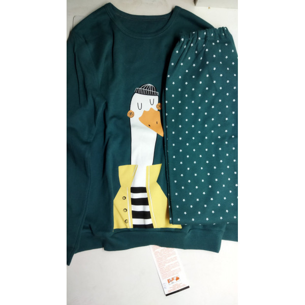 Пижама для мальчика Свiтанак фуфайка+брюки (зеленая) р-р 134,140-68 - фото 1 - id-p188455564