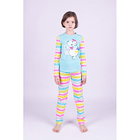 Пижама для девочки Свiтанак фуфайка+брюки (бирюза) р-р 92,98-52