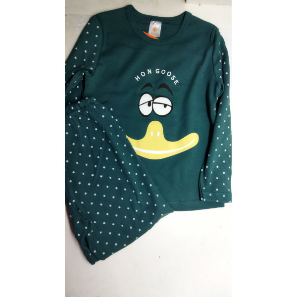 Пижама для мальчика Свiтанак фуфайка+брюки (зеленый+маленькие звезды) р-р 110,116-60 - фото 1 - id-p188455569