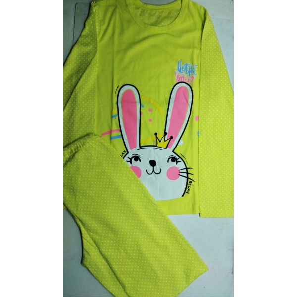Пижама для девочки Свiтанак фуфайка+брюки (лимон) р-р 122,128-64 - фото 1 - id-p188455597