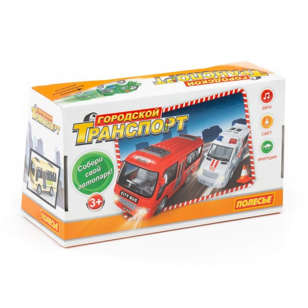 Детская игрушка "Городской автобус", автомобиль инерционный (со светом и звуком) (в коробке) арт. 78964 - фото 6 - id-p188456037