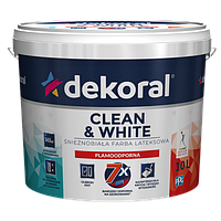 Краска латексная грязеотталкивающая Clean&White Dekoral 5л