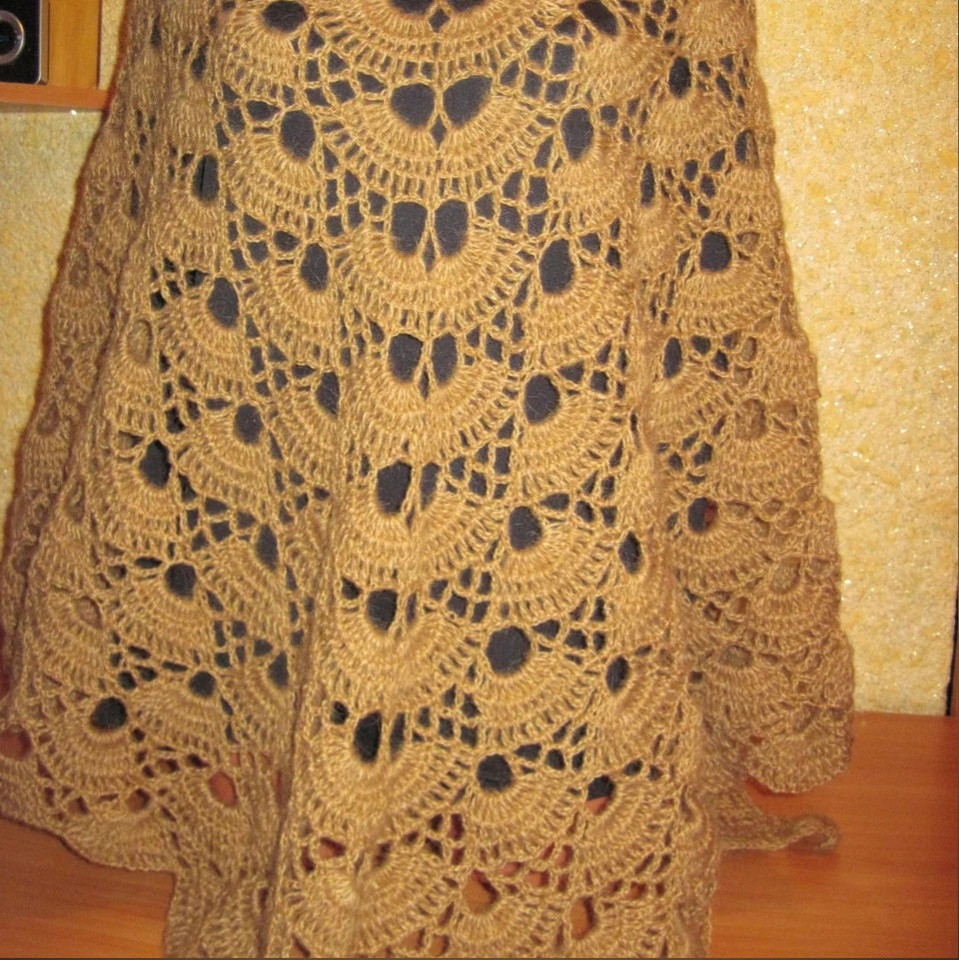 Платок женский теплый бежевый полушерсть - фото 4 - id-p5567765