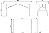 Стол складной 180*75,5*73см белый 65905, фото 3