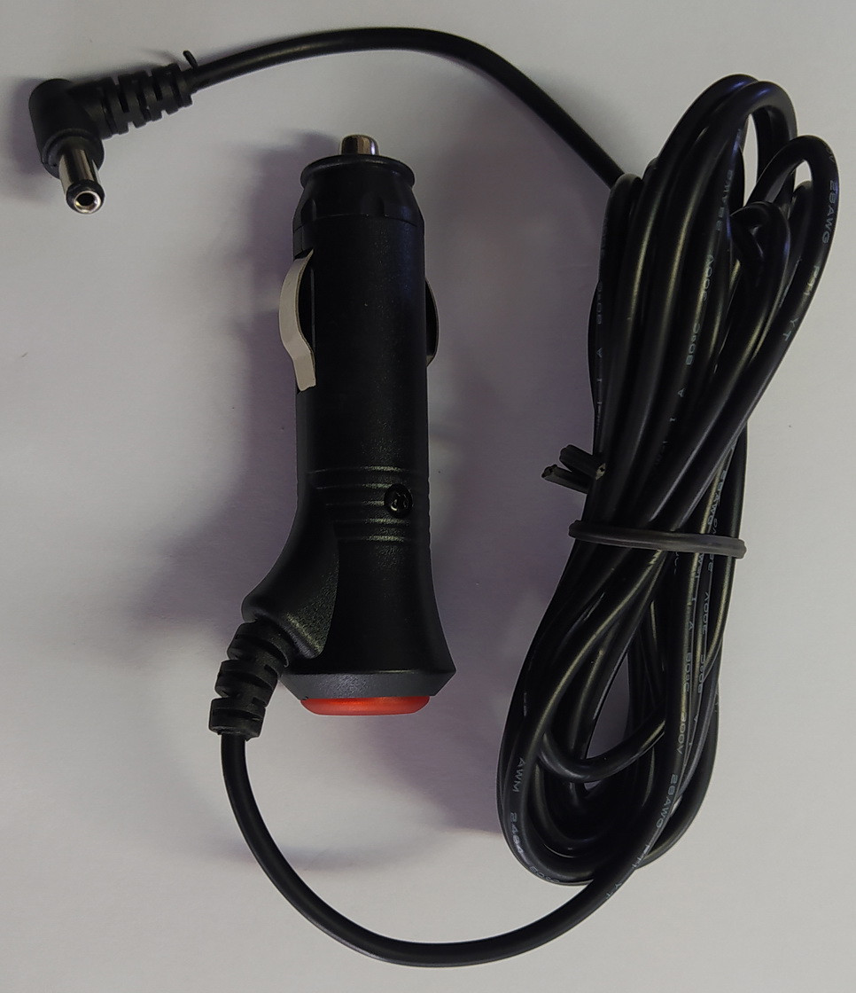 Автомобильное зарядное устройство для видеорегистратора (разъём 5.5x2.5, угловой) 12V, 2000mA - фото 1 - id-p188475240