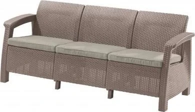 Скамья трехместная CORFU II MAX LOVE SEAT, (капучино,Белый)