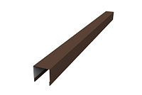 Планка вертикальная лицевая для горизонтального монтажа штакетника 0,45 PE-Double с пленкой RAL 8017 шоколад
