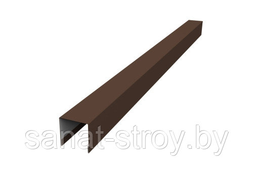 Планка вертикальная лицевая для горизонтального монтажа штакетника 0,45 PE-Double с пленкой RAL 8017 шоколад, фото 2